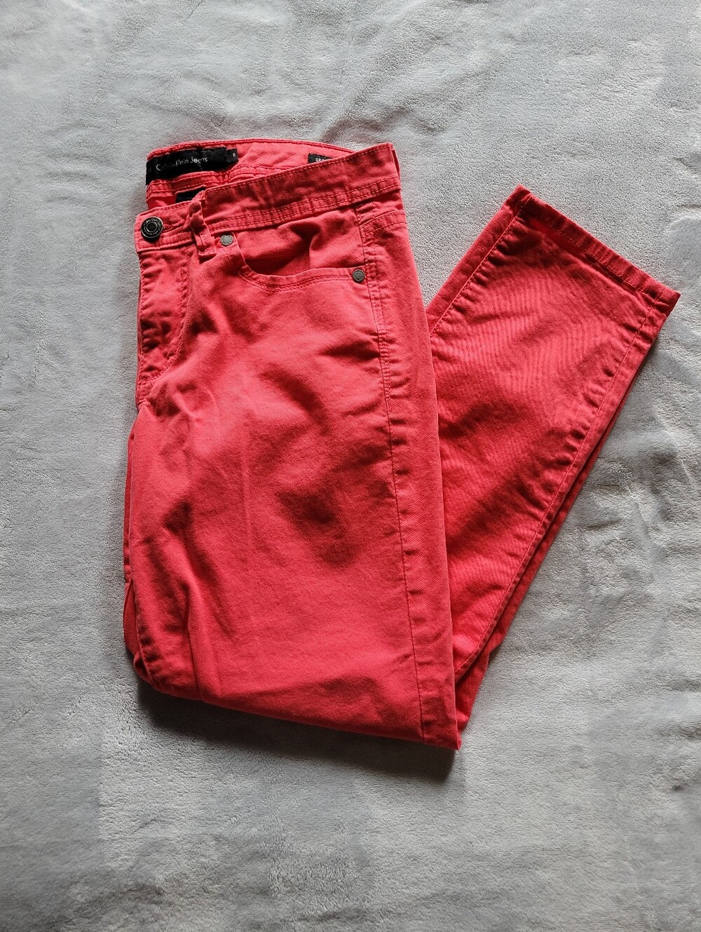 Calvin Klein Jeans | Slim Coral-Red Cropped Skinny Jeans